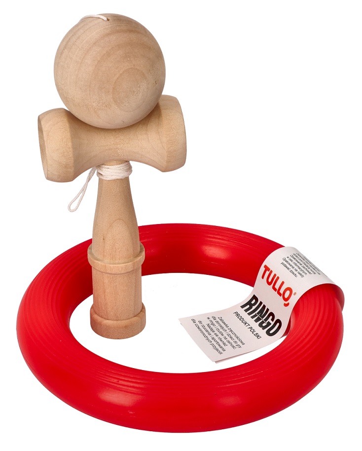 

Drewniana kendama Gra zręcznościowa Ringo gumowe
