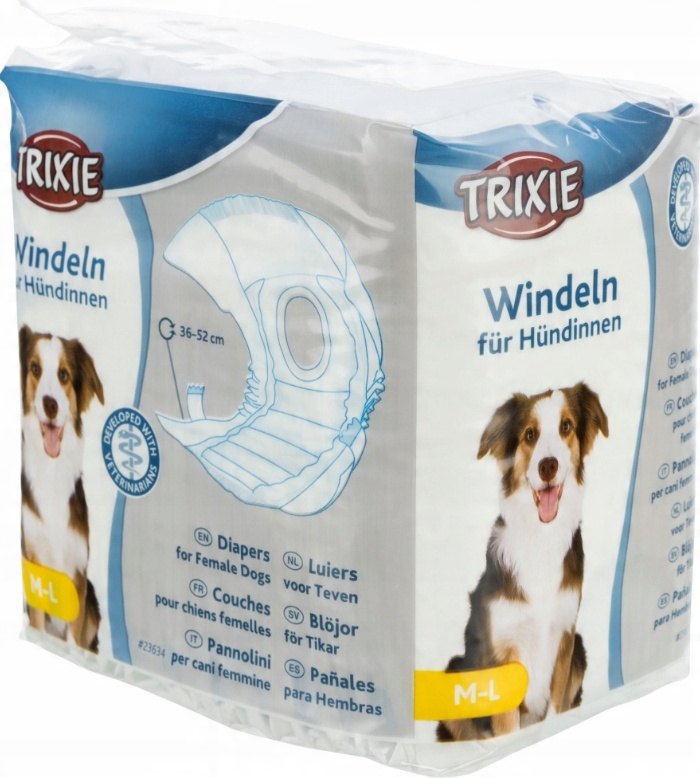 

Trixie Pieluchy Pampersy Dla Psa Suczki M-L 12szt