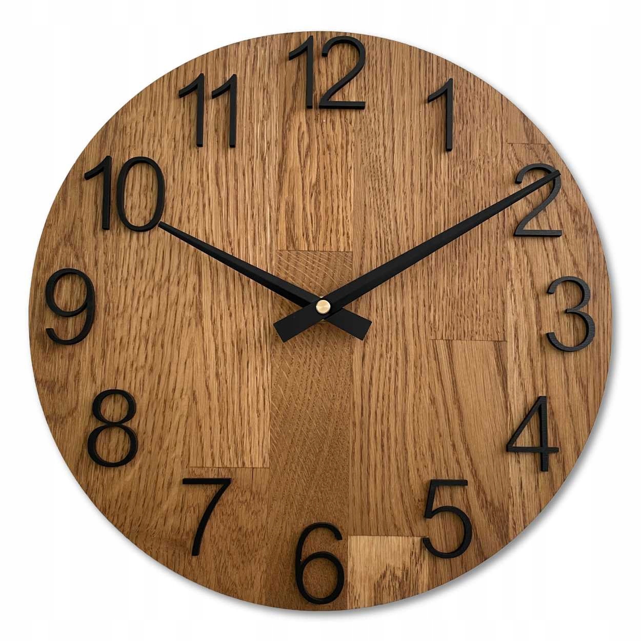 Tmavé nástenné hodiny, čierny ciferník, čierne ručičky, 40 cm