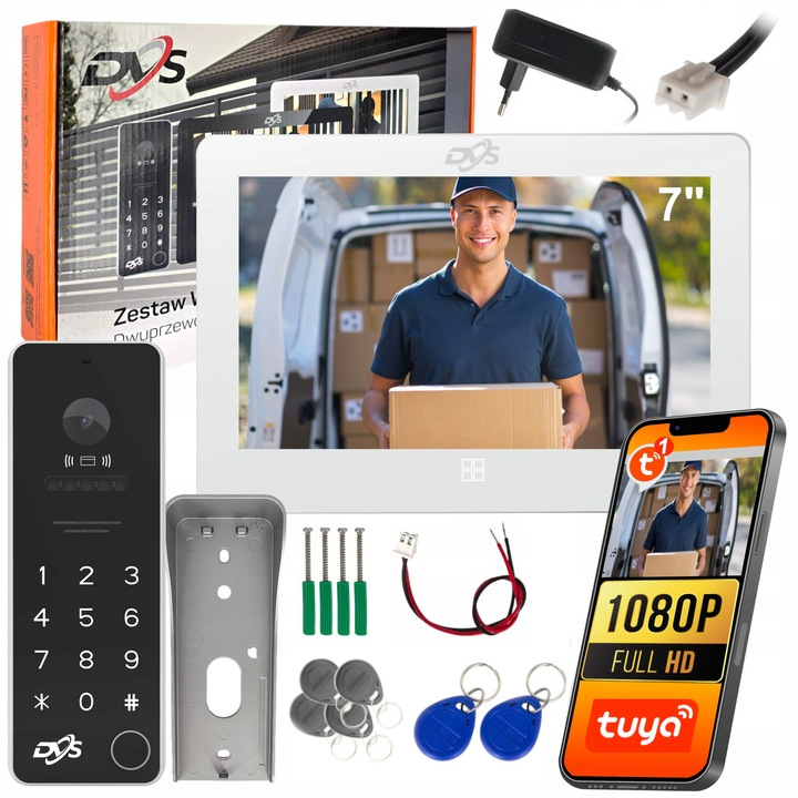 Videovrátnik Wifi Tuya Dvs Dotykový Monitor 7 Palcov Vonkajší Panel 1080p