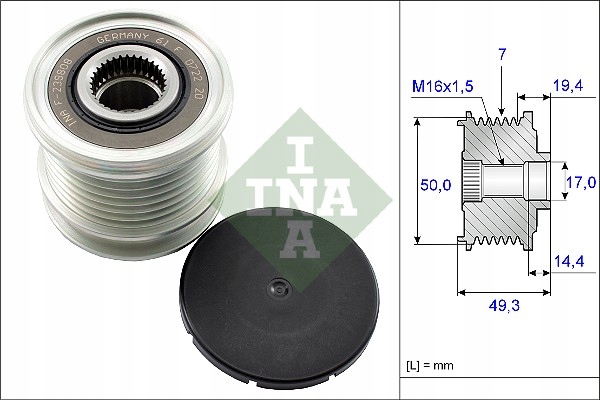 INA 535 0140 10 Kolo pasowe alternator Part manufacturer INA
