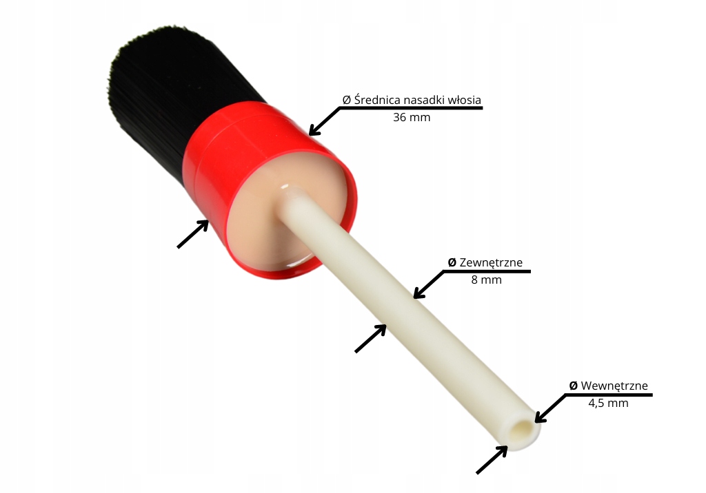 Farys Pędzel do myjki przepływowy Ø8mm FR8033 Waga produktu z opakowaniem jednostkowym 1 kg