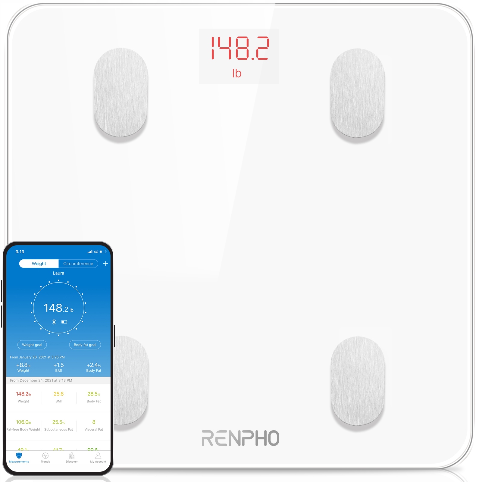 Waga łazienkowa Renpho inteligentna Elis 1S Biała