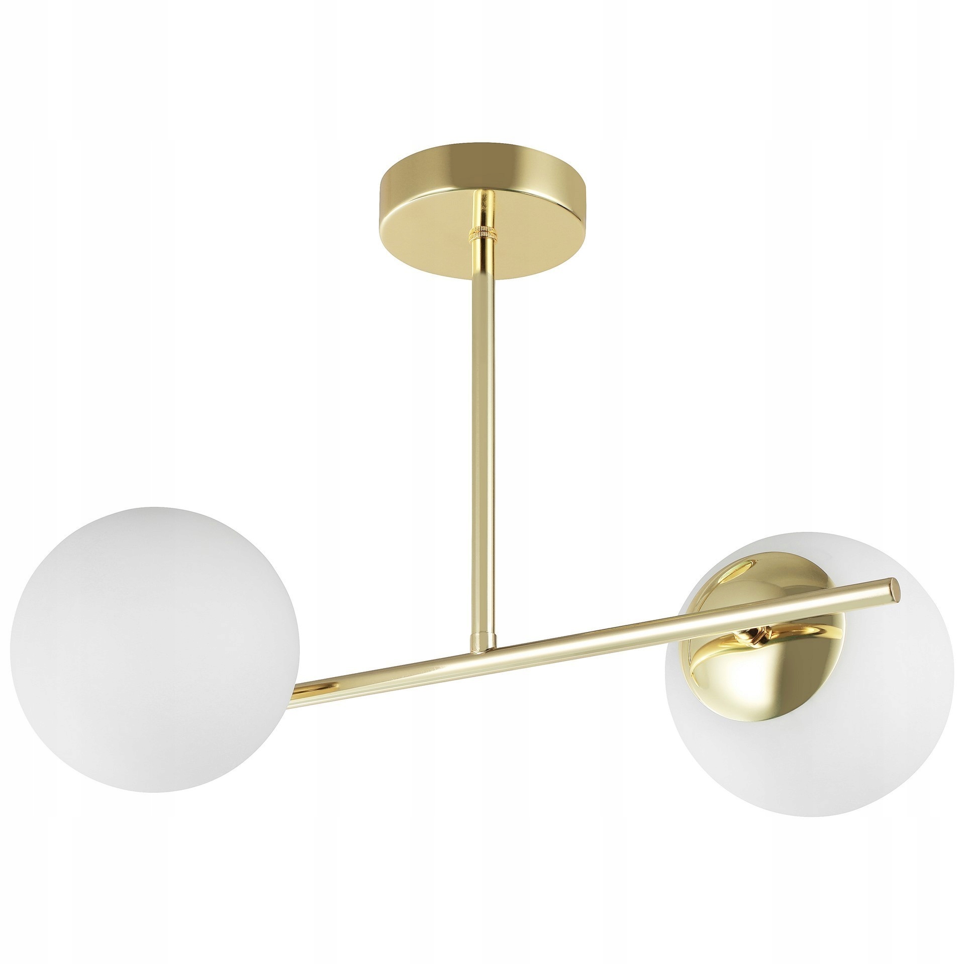 Żyrandol Sufitowy Złoto Klasyczne Białe Szklane Kule Orio 2xE27