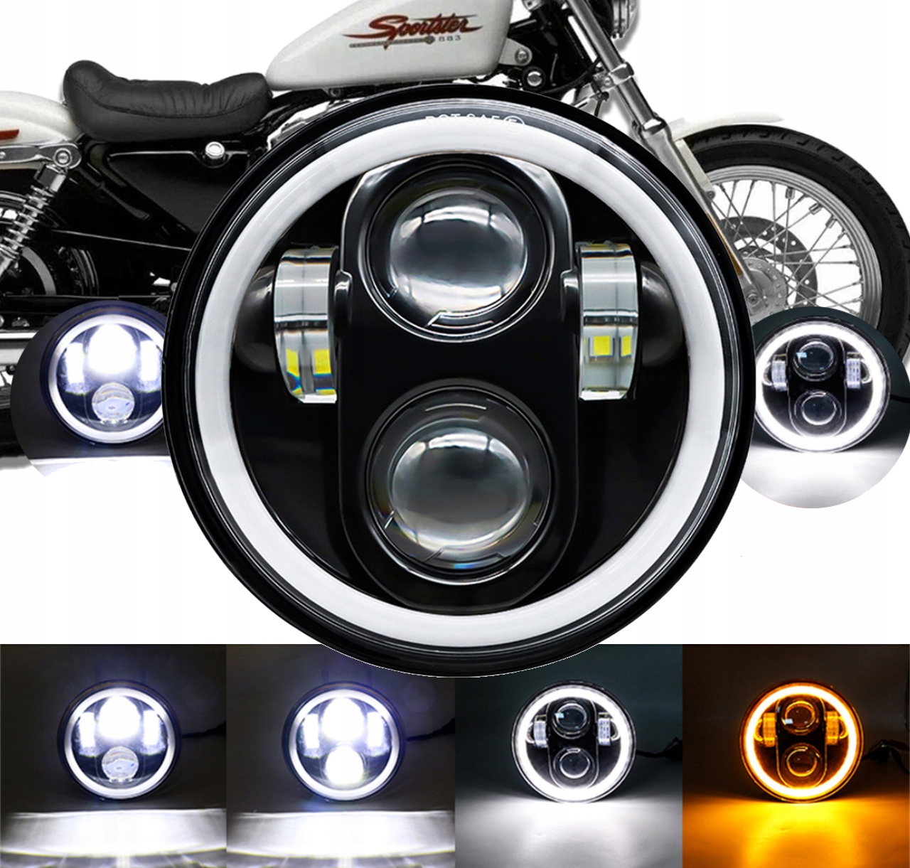 Led 5.75in Světlomet Světlo Přední Motocyklová