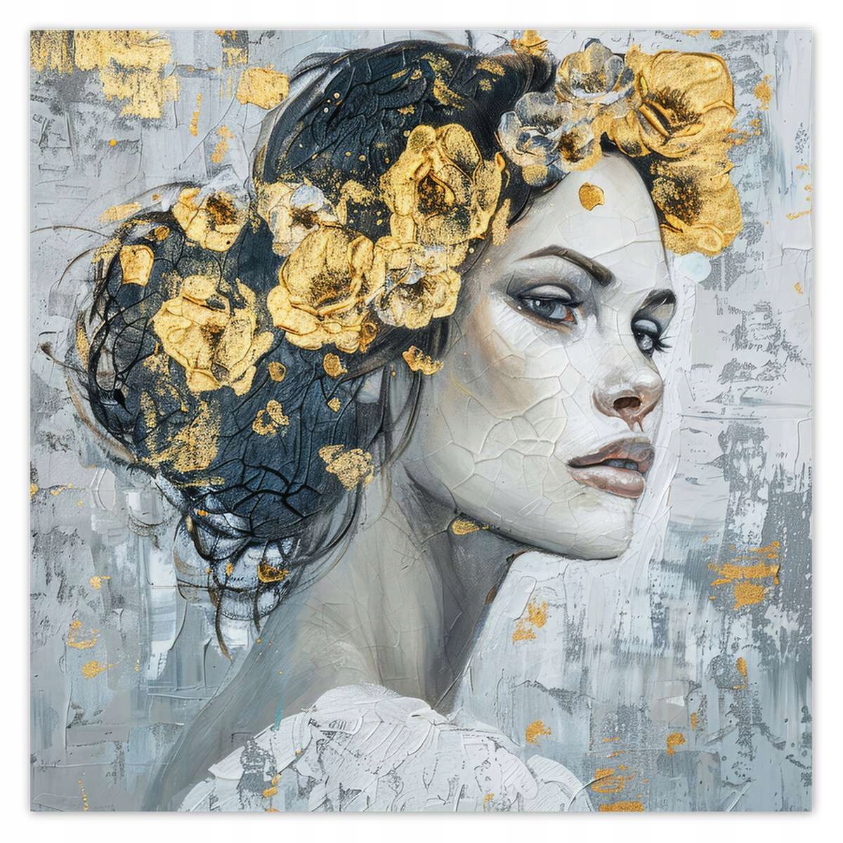 Fototapety 208x208 Dívka se zlatým věncem