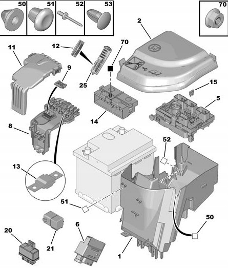 POKRYWA OBUDOWY BEZPIECZNIKOW CITROEN PEUGEOT oe Part number 6500CA