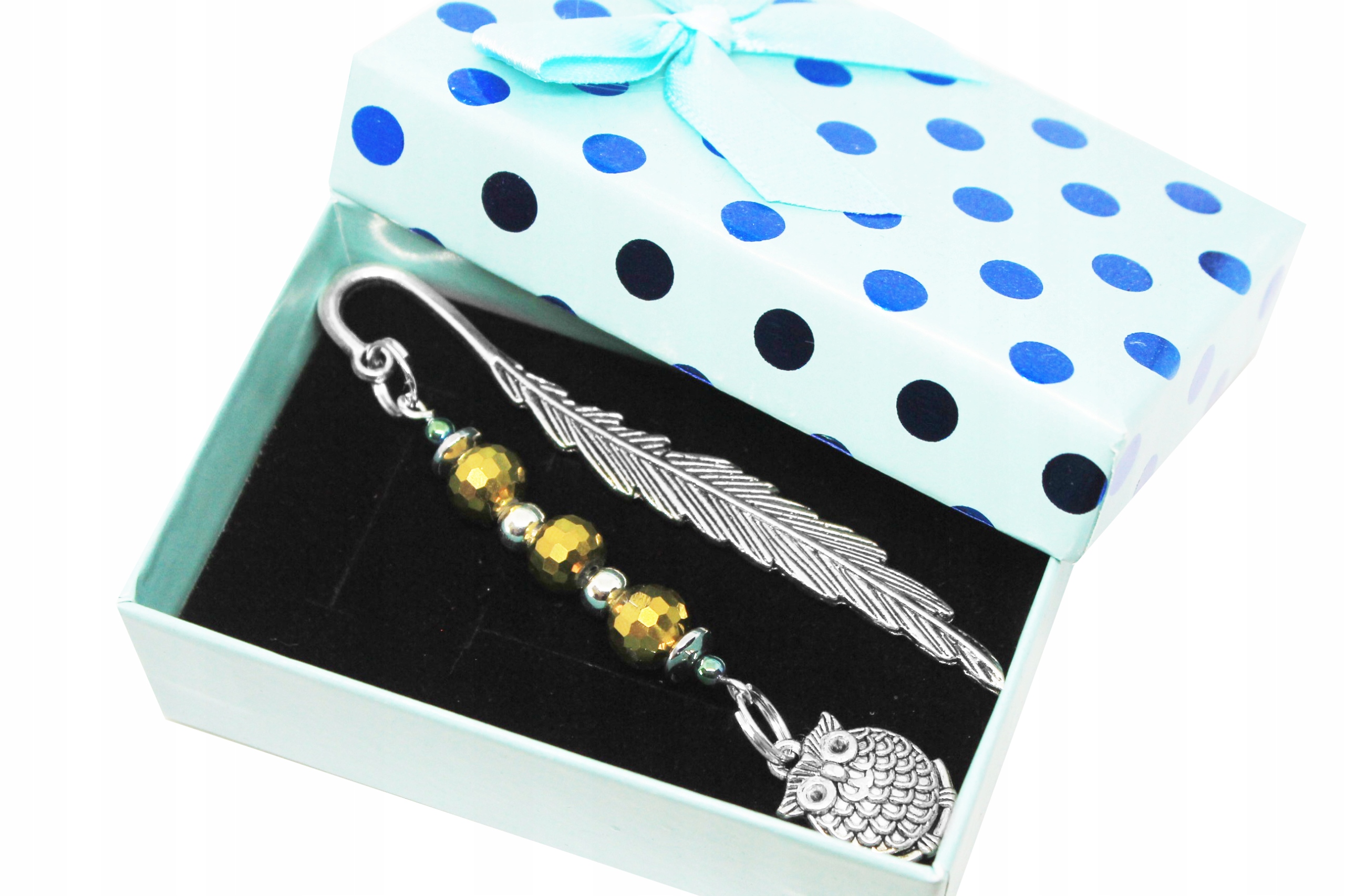 

Zakładka Do Książki Sowa, Hematyt, PREZENT+pudełko