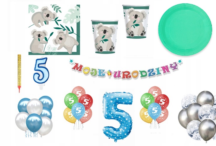 

Zestaw Urodzinowy Miś Koala 5 Urodziny Balony