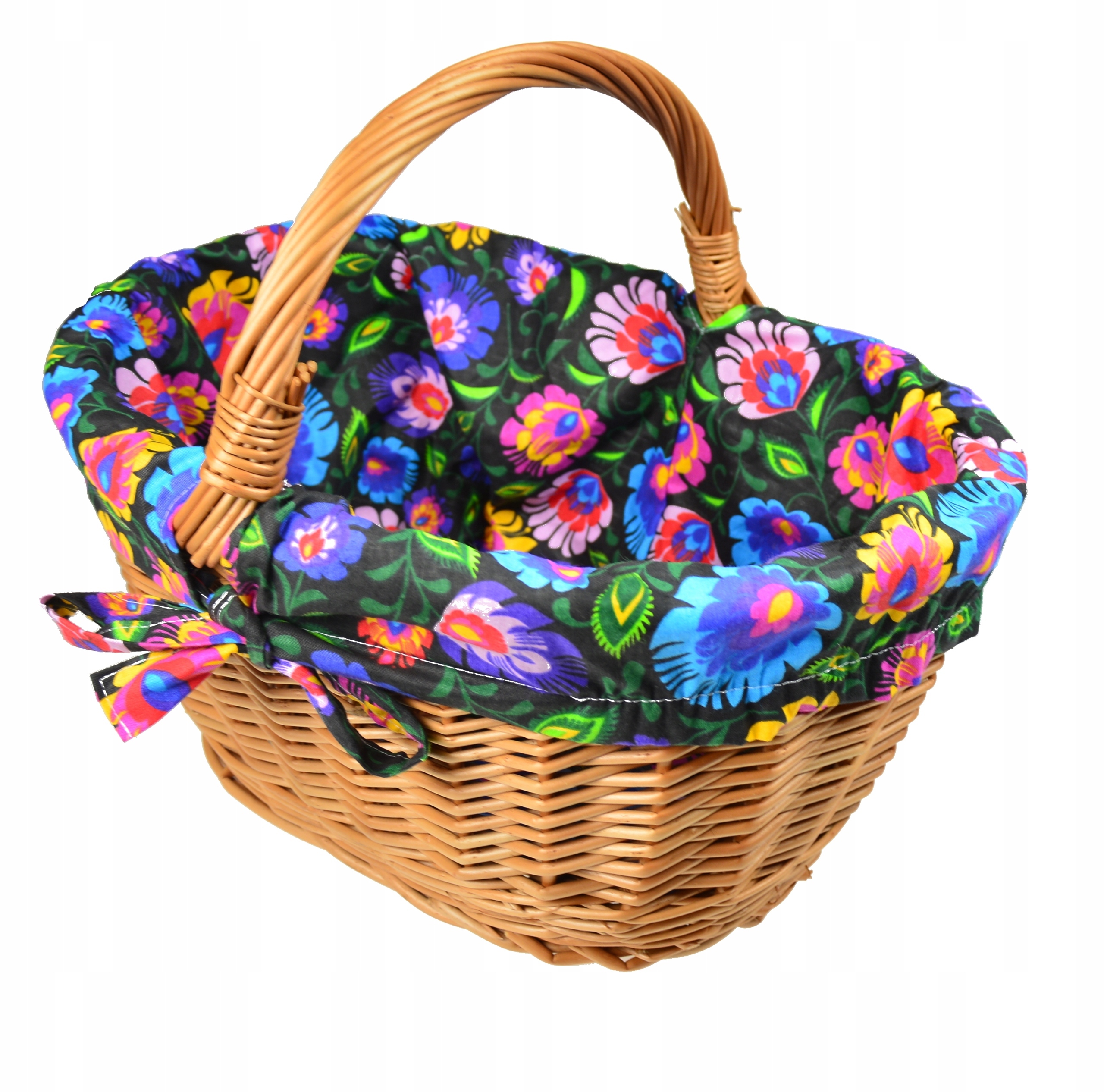 Duży KOSZYK NA PIKNIK wiklinowy kosz PIKNIKOWY