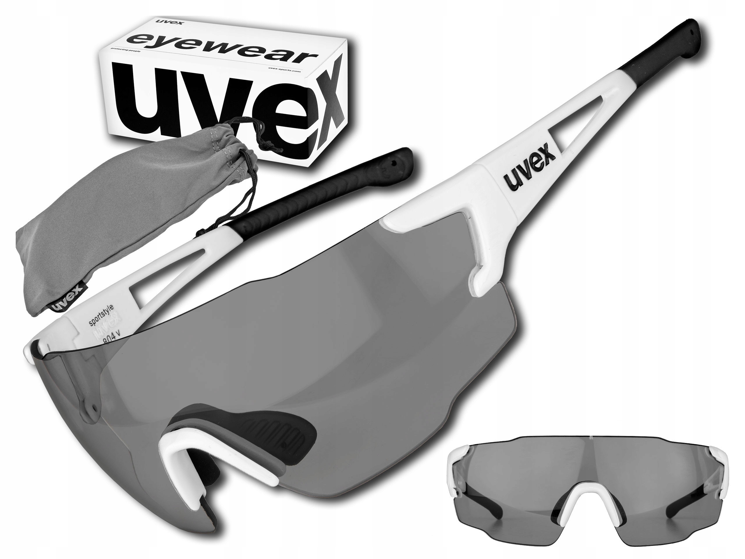 Okulary Rowerowe Sportowe Uvex Sportstyle 804 White Supravision Szyba S3
