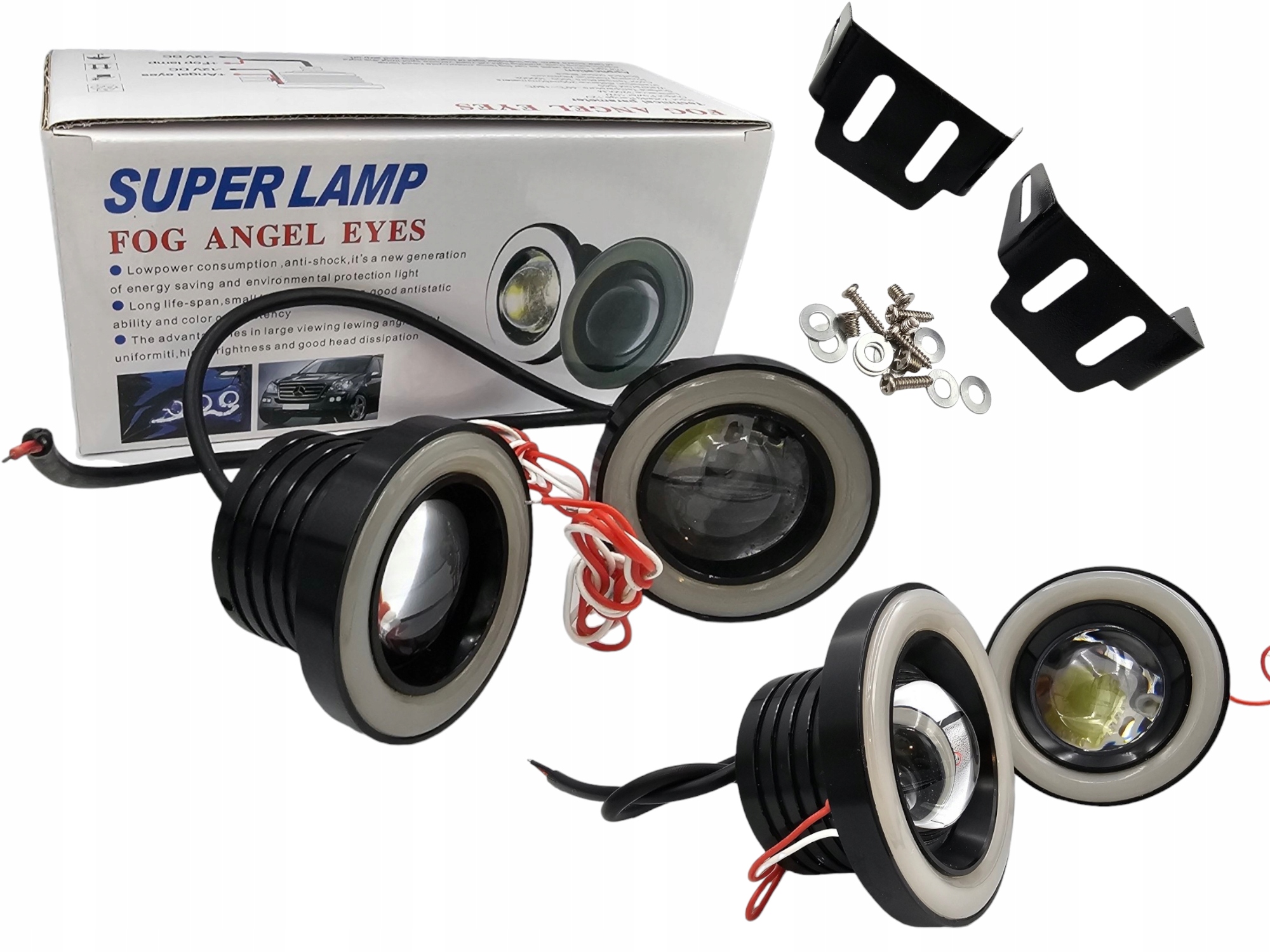 2v1 Led denní světla Drl halogeny Cob 64 mm