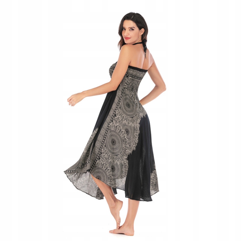 ZWIEWNA DŁUGA SPÓDNICA MAXI DO KOSTEK BOHO DAMSKA Zapięcie brak