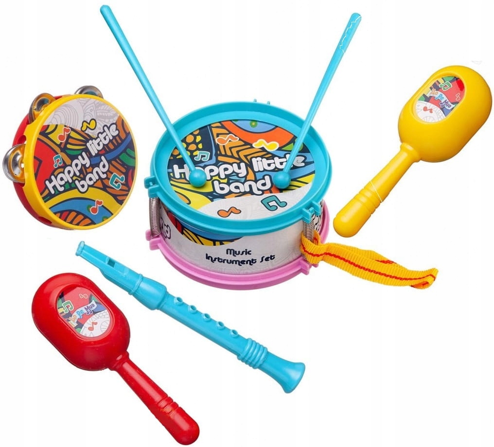 INSTRUMENTY MUZYCZNE BĘBENEK FLET MARAKASY 4b