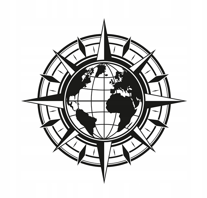 NAKLEJKA NA BOK SAMOCHODU RÓŻA WIATRÓW 105x105cm Numer katalogowy producenta MG580-1