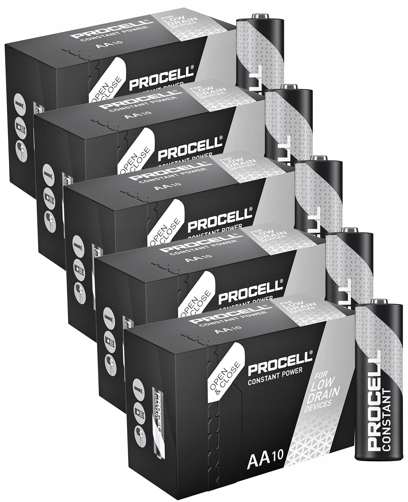 Alkalické Baterie LR06 Aa MN1500 1,5V Sada 50 Ks Box Constant Power