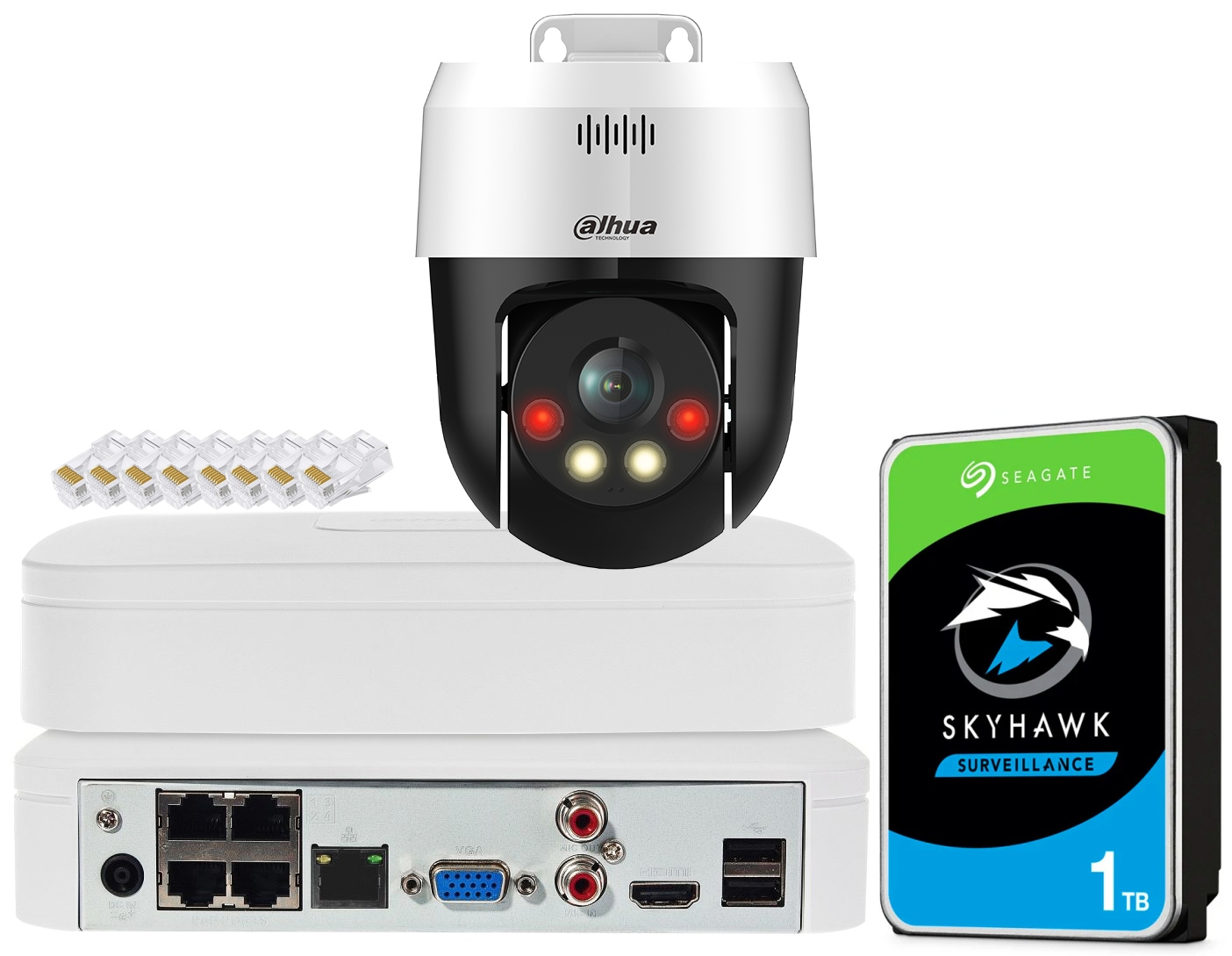 Sada na monitorovanie Dahua 5Mpx 360° Dual Light rekordér 4 kanály Hdd 1TB