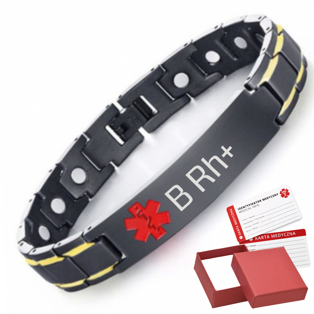Záchranný náramek pro krevní skupinu, lékařské upozornění neodymové magnety