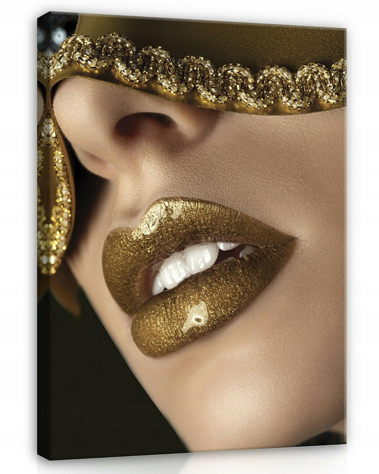 Obraz Na Plátně Canvas 80x120 Žena Ústa Zlato