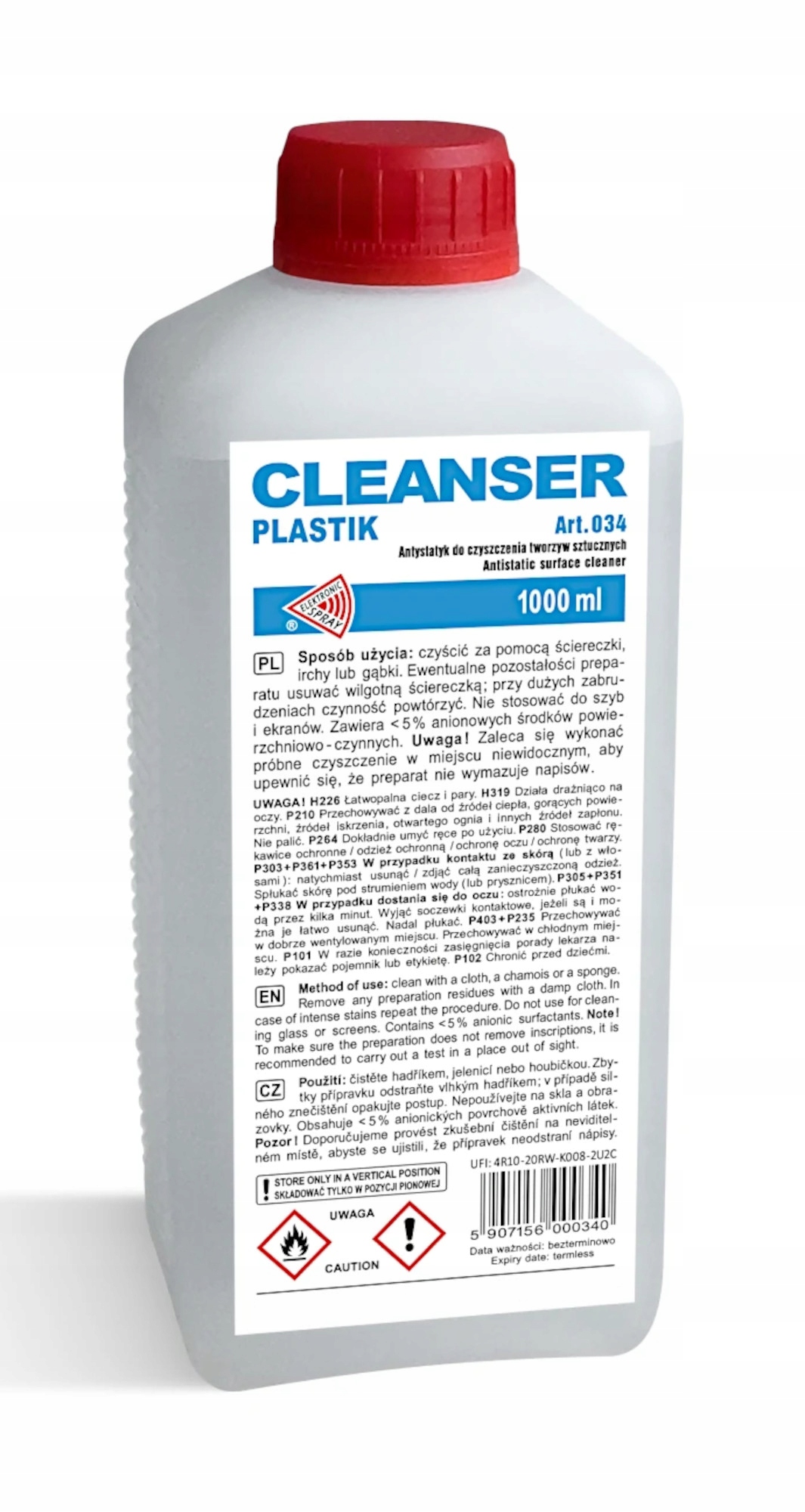 Preparat do czyszczenia plastików Elektronic Spray 1L antystatyczny