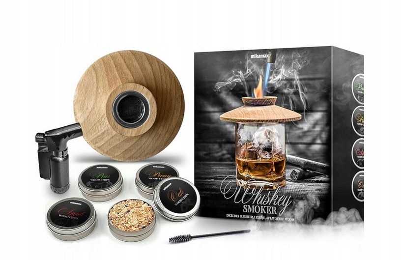 Elektrischer Whisky Smoker Set - USB-C Wiederaufladbar Mit 6 Holzchips