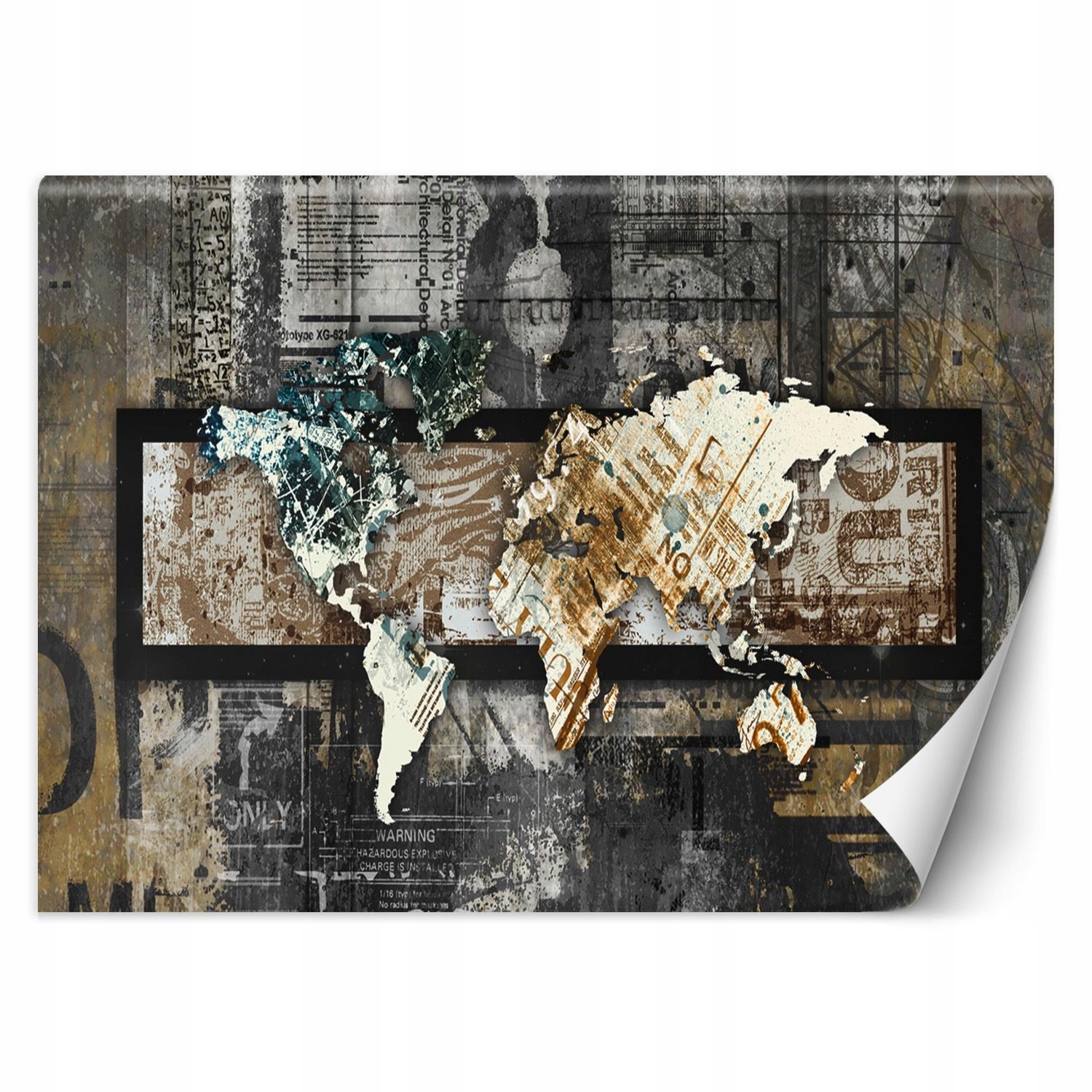 Fototapeta, Mapa světa ve vintage stylu 350x245