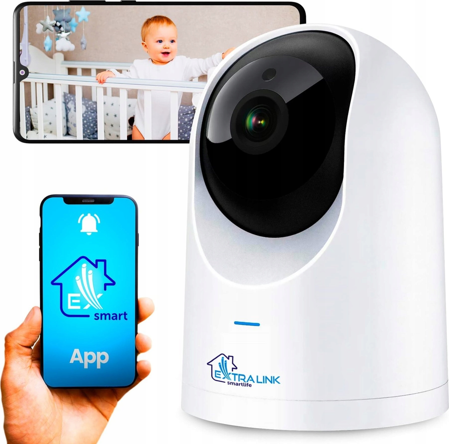 Ip Ptz kamera, Wi-Fi, 2.5K, 4MP, Chůvička Extralink Smart Life HomeEye