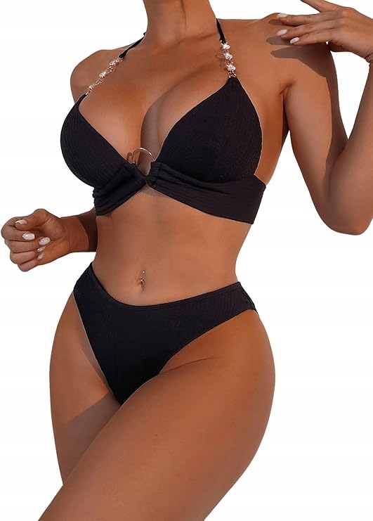 Dámské dvoudílné plavky Push-up Bikini Dámské černé S