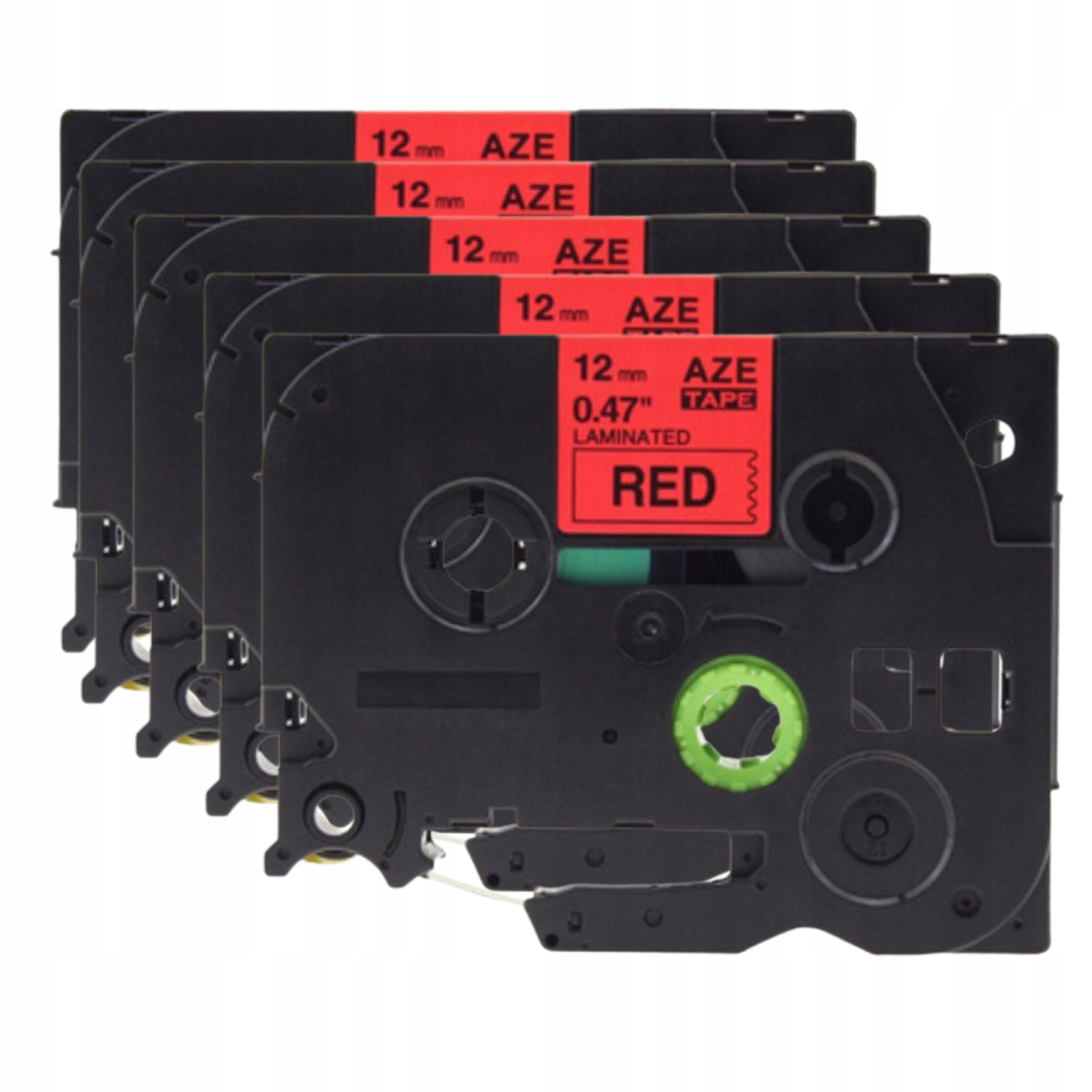 5x Páska pro Brother TZ-431 Černá na Červeném Odolná A Spolehlivá