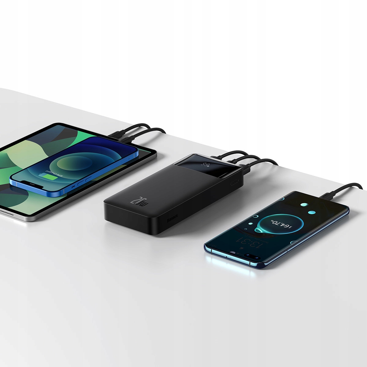 POWER BANK 20000MAH PD 20W 3xUSB USB-C QC BASEUS Złącza microUSB USB typ A USB typ C