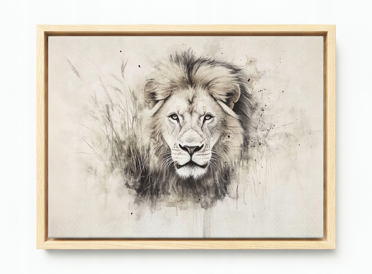 Obraz Rám Americký Box Grafika Portrét Zvíře Afrika Lev 60x40