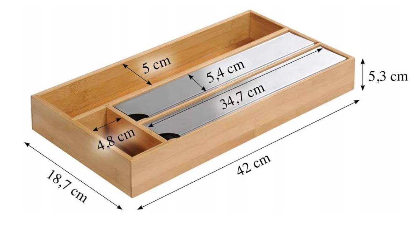 KESPER pojemnik wkład na folię obcinarka bambus XL Długość/wysokość 42 cm