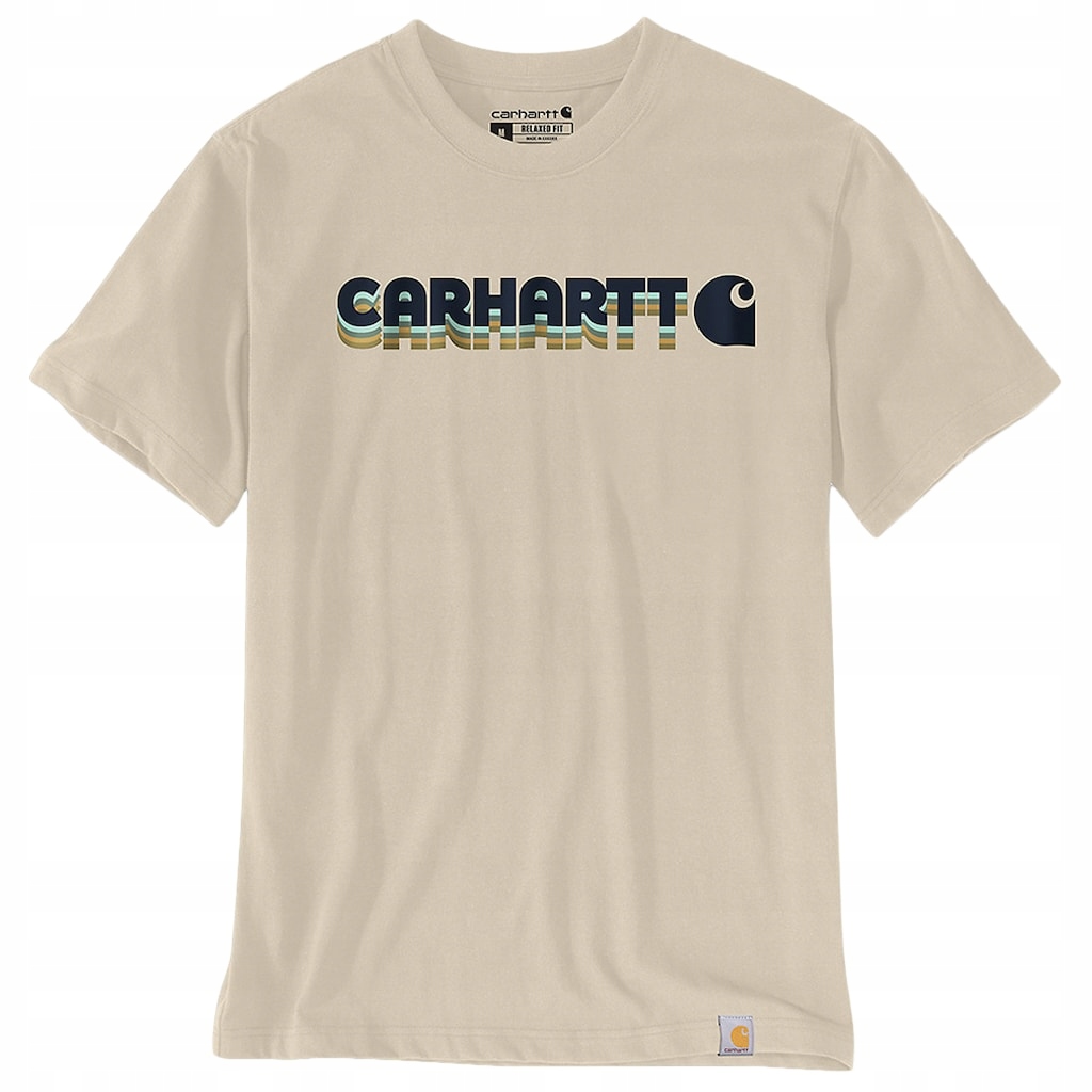 Tričko bavlněné pánské tričko Carhartt Irvine Layered Oat Milk XL