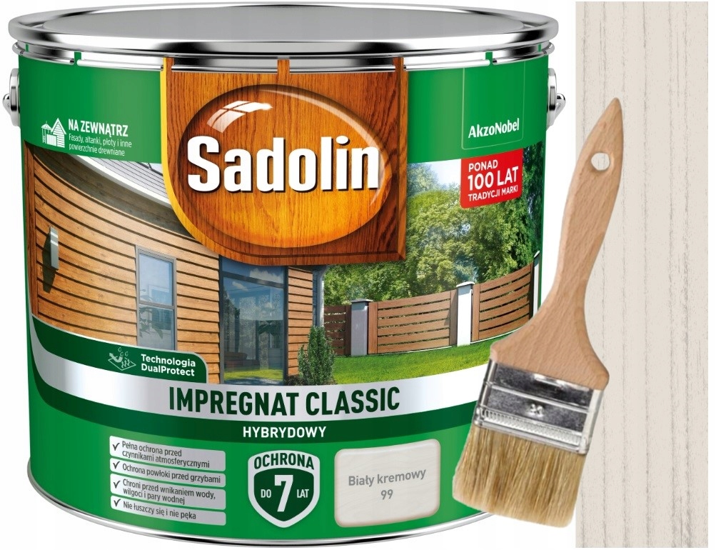 

Sadolin Classic Impregnat 9L Biały Kremowy Pędz
