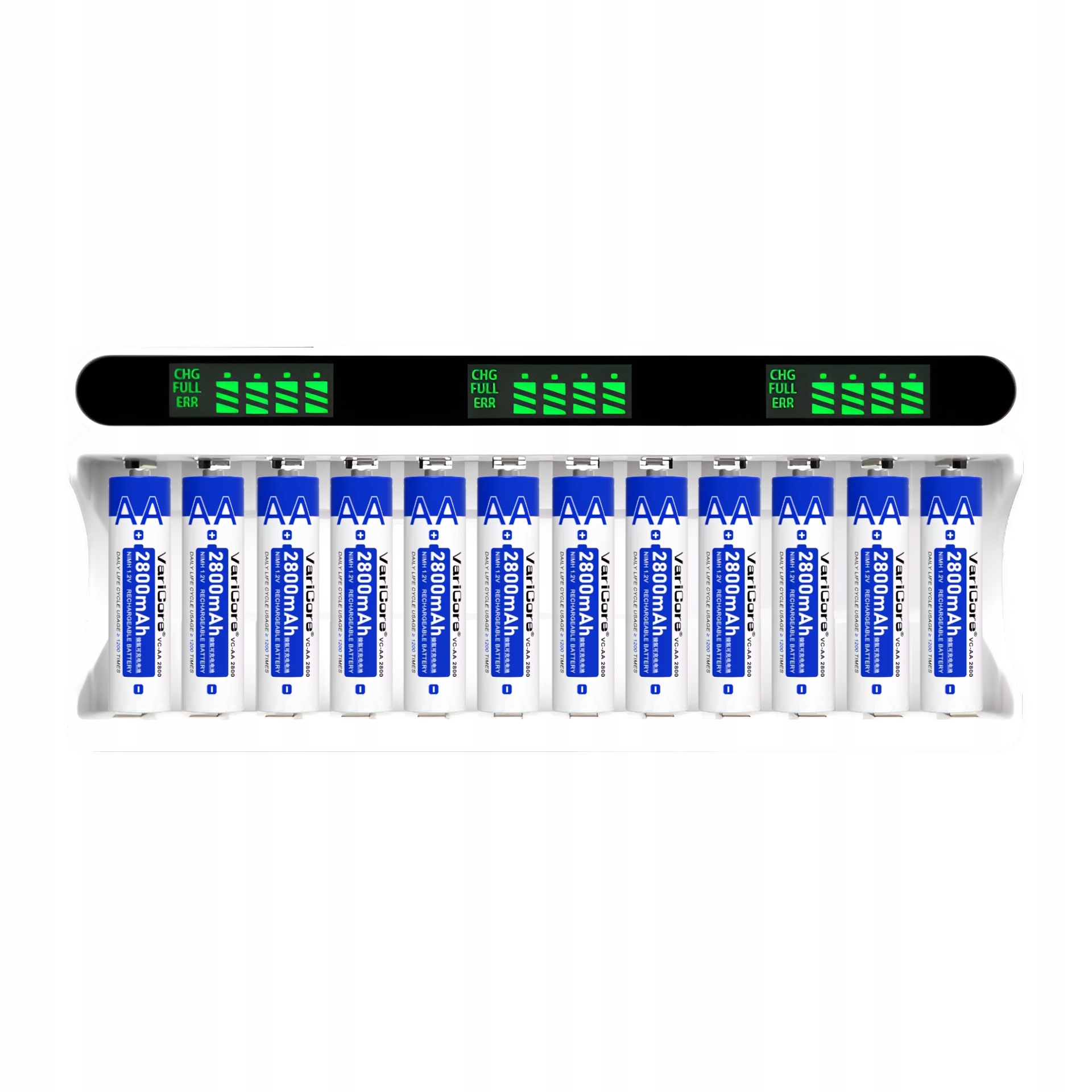 Nabíječka VariCore VC12 pro Aa Aaa Ni-MH Ni-CD baterie Vc-aa 2800 mAh 12 Ks