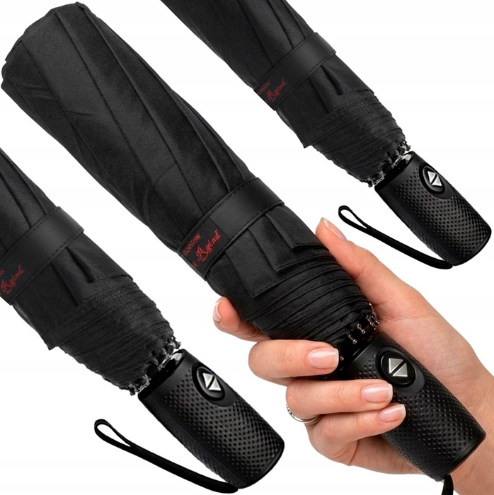 PARASOL MĘSKI PARASOLKA MĘSKA DAMSKA ELEGANCKI AUTOMAT CZARNA MOCNA UNISEX