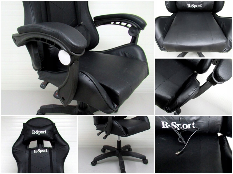 Ігрове крісло K3B R-Sport для геймера + масажер Висота меблів 123 см
