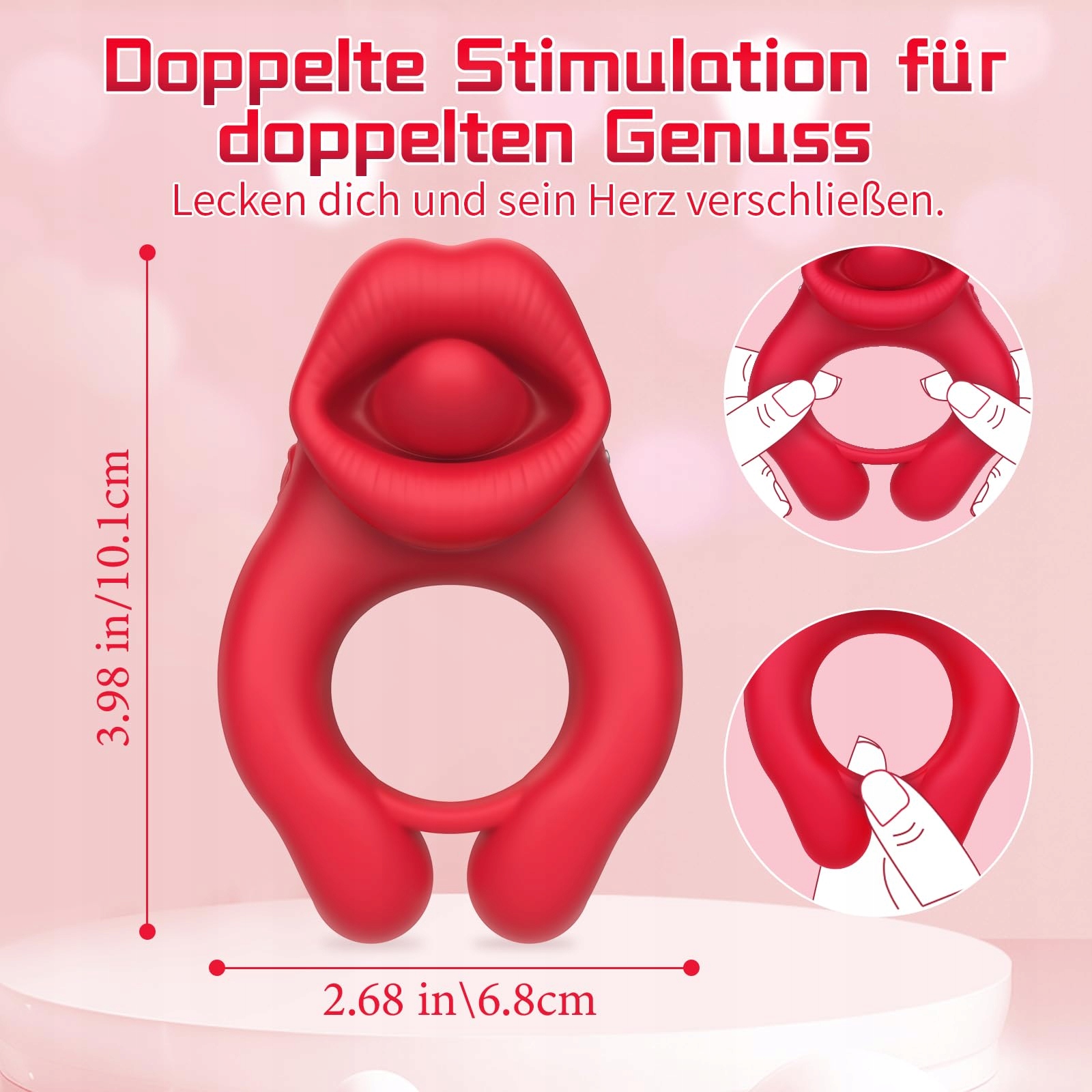 ZUNGE Wibrator Penisring z Klitoris Stymulatorem Dla Par 10 Wibracji — miniatura 2