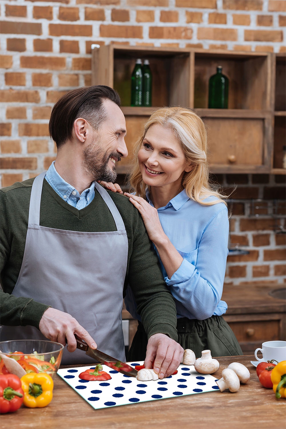 7w1 SZKLANA DESKA DO KROJENIA 52x40 KROPKI SZKŁO HARTOWANE Szerokość produktu 52 cm