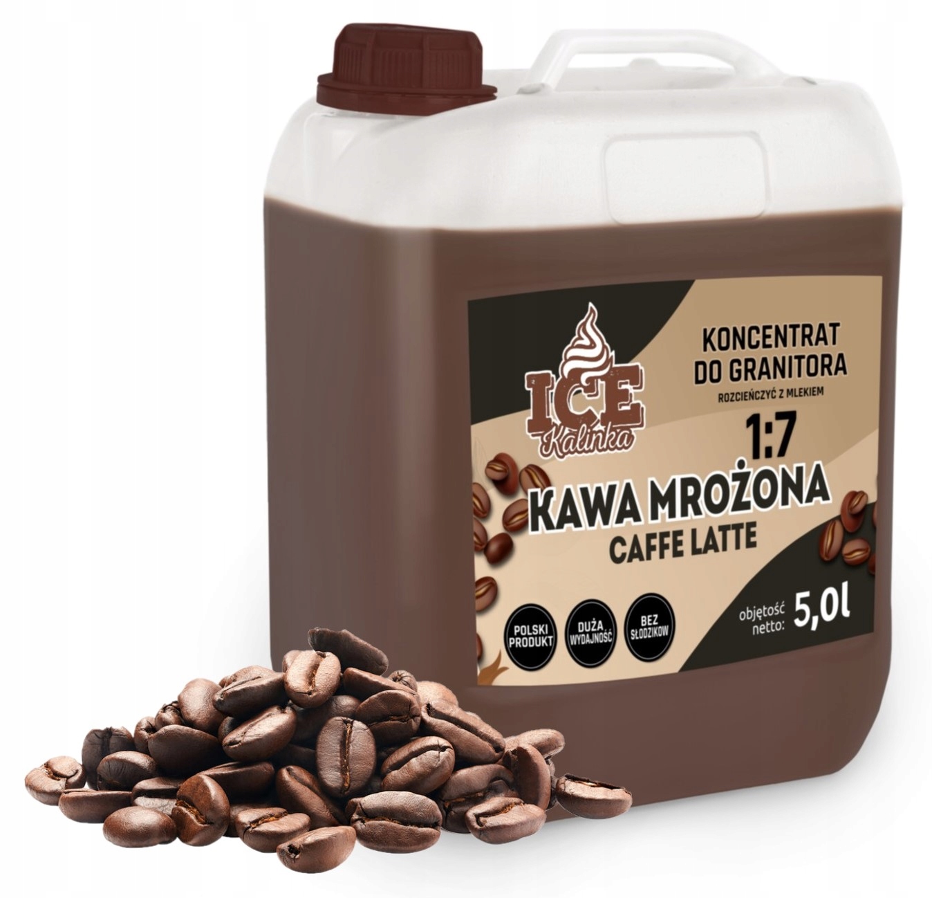 Kawa mrożona Caffe Late syrop 5l koncentrat 6,7kg frappe mrożony sorbet 1:7