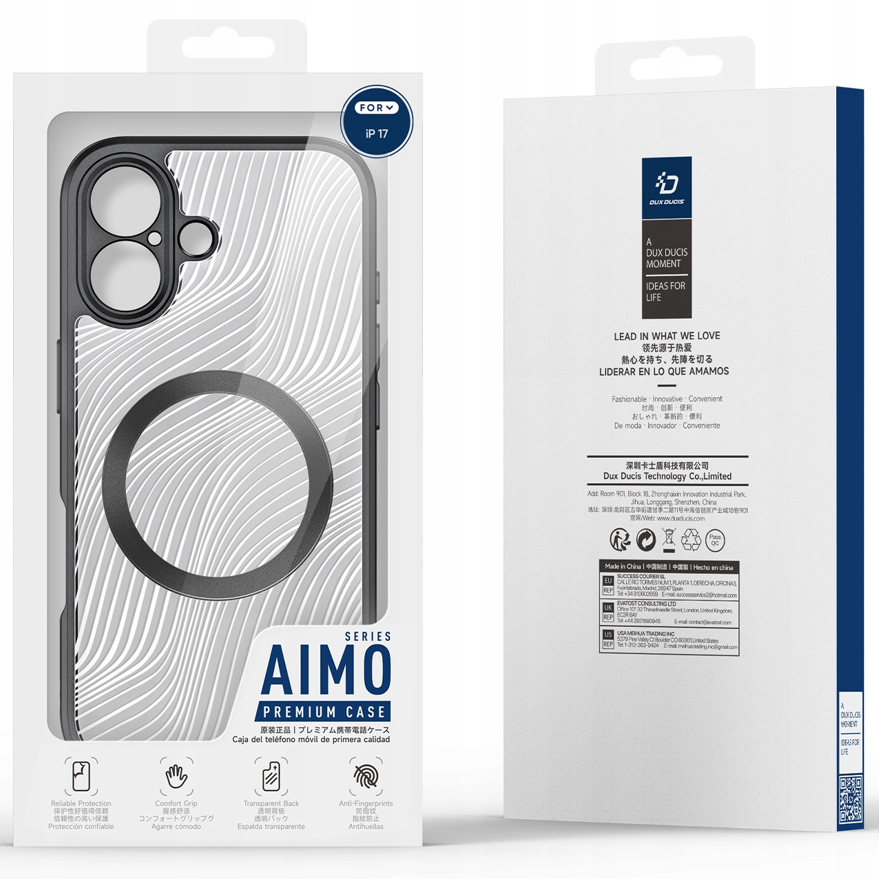 Etui Dux Ducis Aimo Mag z pierścieniem magnetycznym na iPhone 17 czarne