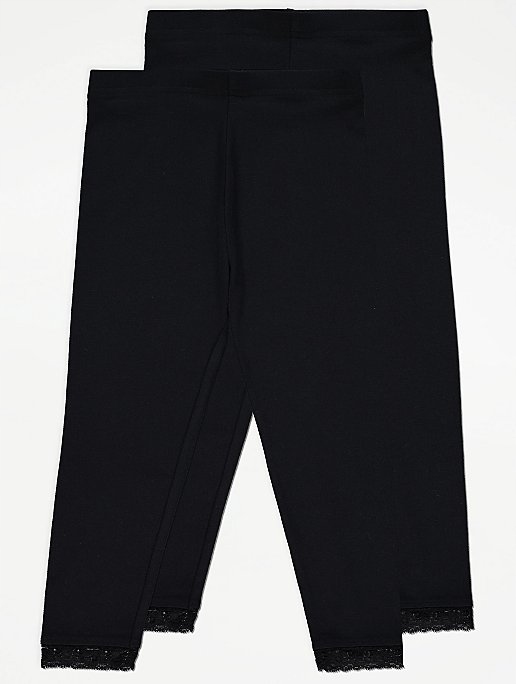 

George 2 pak legginsy black z koronką 140-146