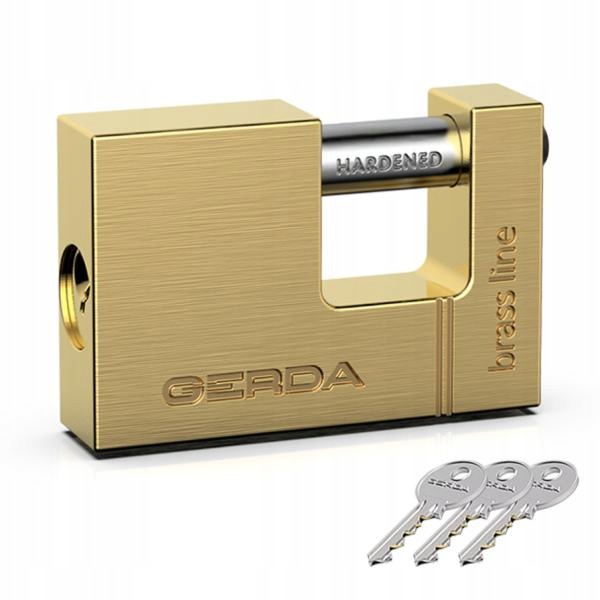 Mosazný Visací Zámek Gerda Brass Line Kmt T7510A Trnový 75 MM 3 Klíče