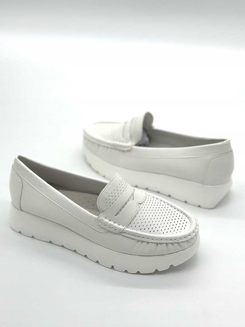 Białe buty Goodin na platformie 6013 41 Model 6013