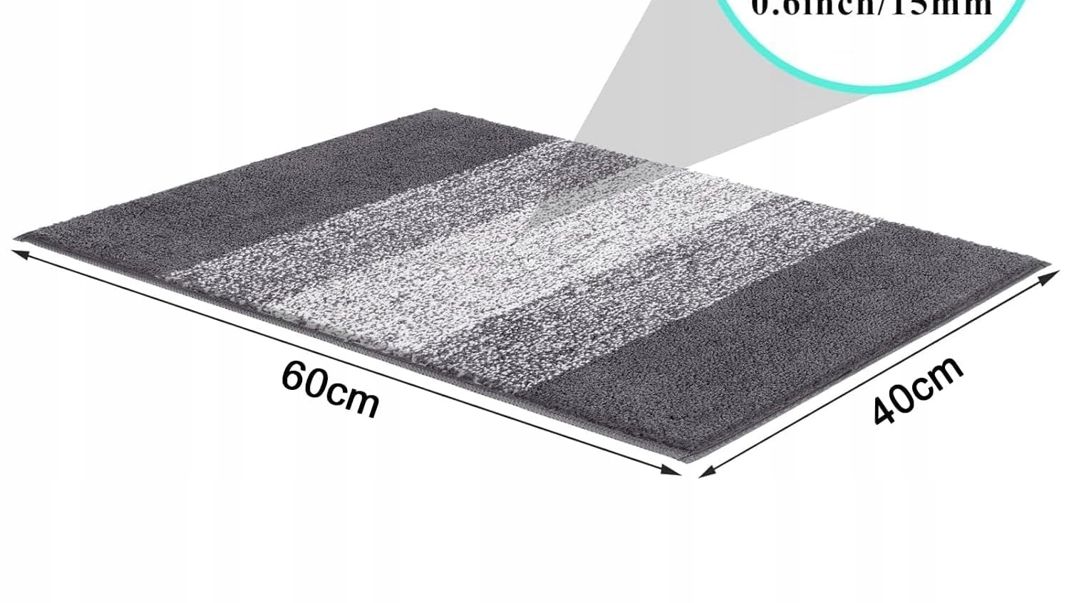 Vstupní Koberec 40X60 Šedý Protiskluzový, Mikrovláknová Rohožka
