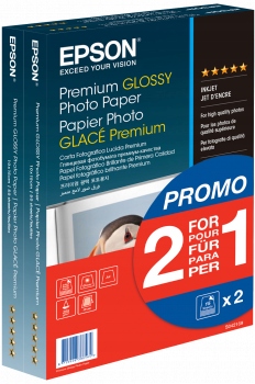 Papier d'impression Epson Papier Photo Premium Glossy - A4 - 2x 15 Feuilles  - 255g /m² - PHOTOA4-255G15+15F-PREMIUM