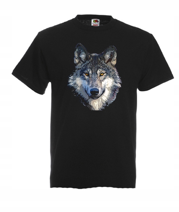 

L Koszulka Męska Wilk Szary Księżyc Wolf Wzory