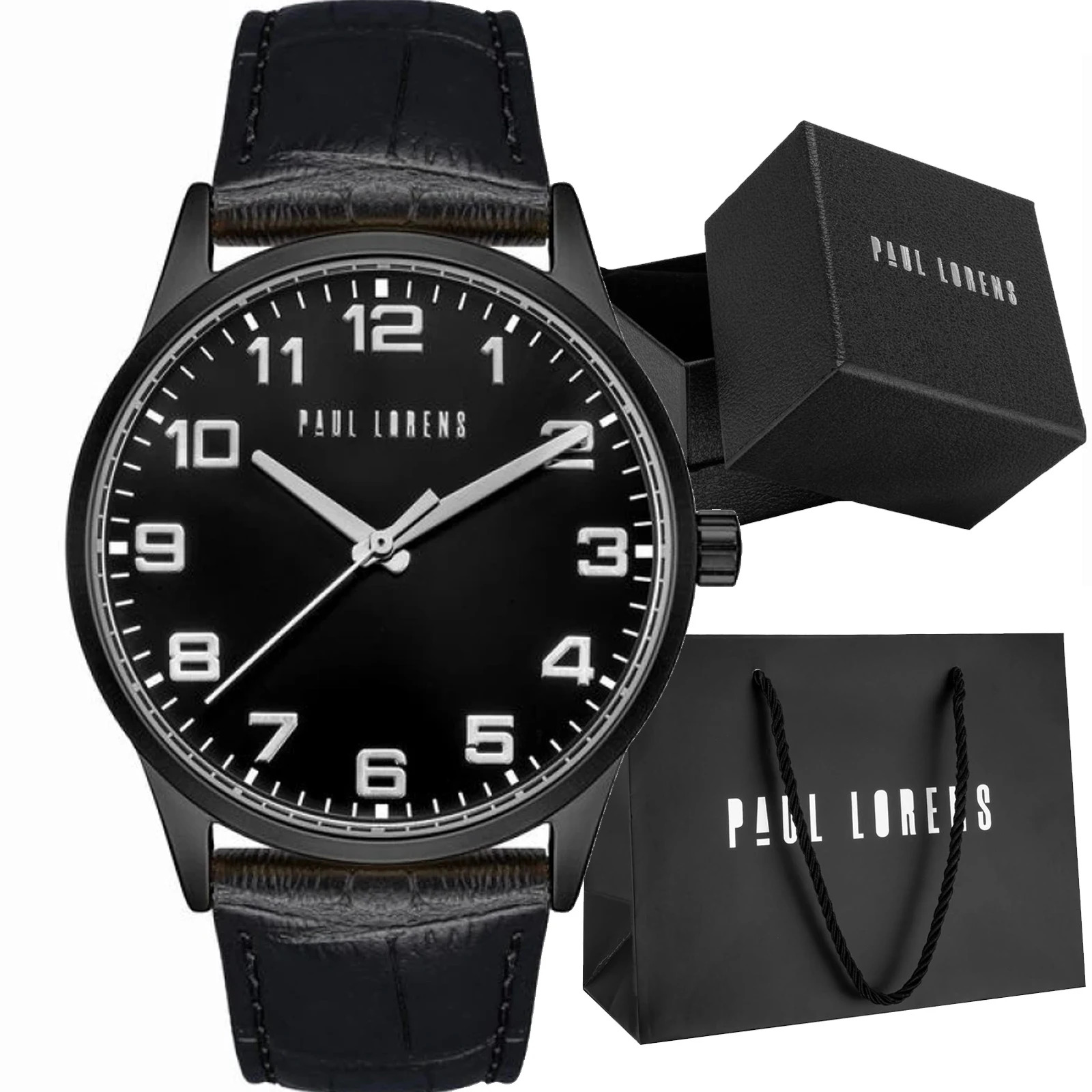 Pánské hodinky Paul Lorens Pl 20022A-1A5 ciferník s číslicemi kožený řemínek