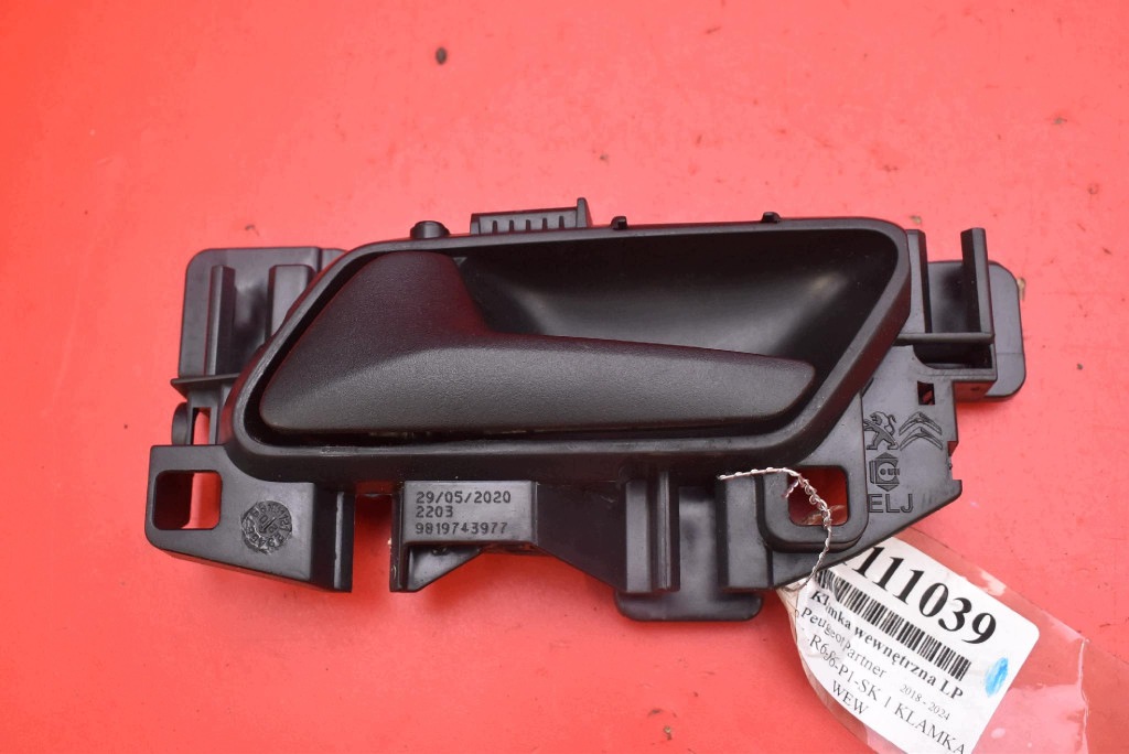 handle inner left front black 9819743977 PEUGEOT PARTNER 3 III 18-24