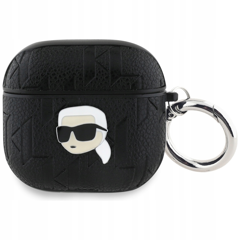 Etui na AirPods 4 Karl Lagerfeld z monogramem w kolorze czarnym